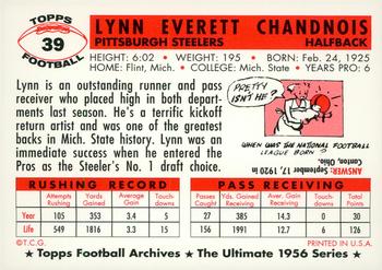 1994 Topps Archives 1956 - Gold #39 Lynn Chandnois Back