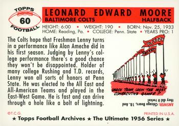 1994 Topps Archives 1956 - Gold #60 Lenny Moore Back
