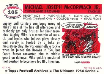 1994 Topps Archives 1956 - Gold #105 Mike McCormack Back