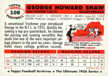 1994 Topps Archives 1956 - Gold #108 George Shaw Back
