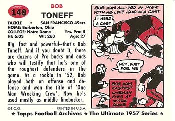 1994 Topps Archives 1957 #148 Bob Toneff Back