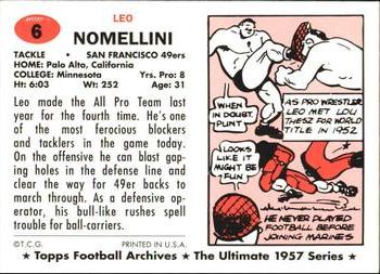 1994 Topps Archives 1957 #6 Leo Nomellini Back