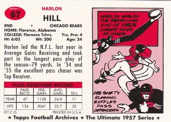 1994 Topps Archives 1957 #67 Harlon Hill Back