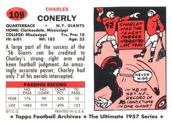 1994 Topps Archives 1957 #109 Charley Conerly Back