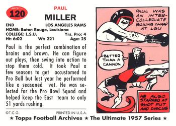 1994 Topps Archives 1957 #120 Paul Miller Back