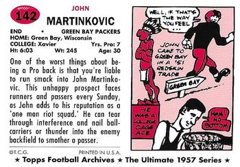 1994 Topps Archives 1957 #142 John Martinkovic Back