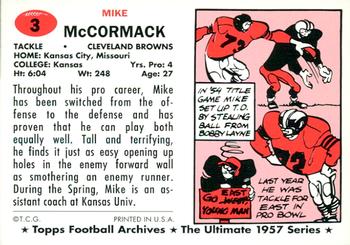 1994 Topps Archives 1957 - Gold #3 Mike McCormack Back