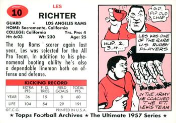 1994 Topps Archives 1957 - Gold #10 Les Richter Back