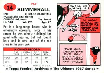 1994 Topps Archives 1957 - Gold #14 Pat Summerall Back