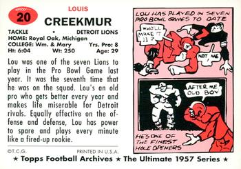 1994 Topps Archives 1957 - Gold #20 Lou Creekmur Back