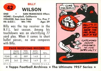1994 Topps Archives 1957 - Gold #42 Billy Wilson Back