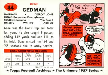 1994 Topps Archives 1957 - Gold #44 Gene Gedman Back