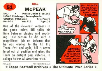 1994 Topps Archives 1957 - Gold #51 Bill McPeak Back