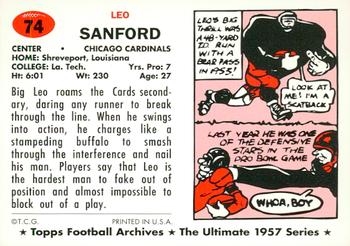 1994 Topps Archives 1957 - Gold #74 Leo Sanford Back