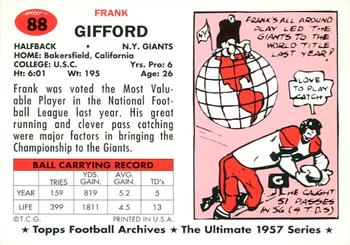1994 Topps Archives 1957 - Gold #88 Frank Gifford Back