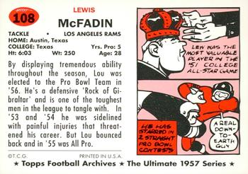 1994 Topps Archives 1957 - Gold #108 Lewis McFadin Back