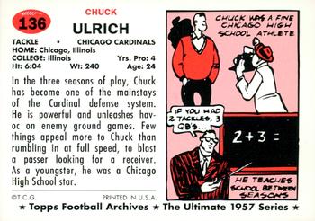 1994 Topps Archives 1957 - Gold #136 Chuck Ulrich Back