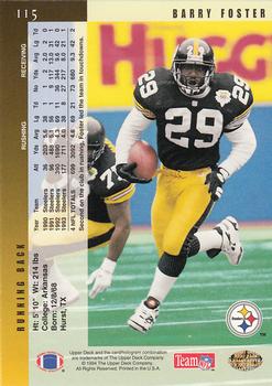 1994 Upper Deck - Electric #115 Barry Foster Back