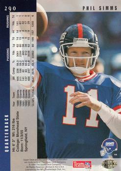 1994 Upper Deck - Electric #290 Phil Simms Back