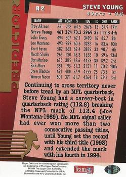 1994 Upper Deck - Predictors Exchange: League Leaders #R2 Steve Young Back