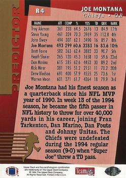 1994 Upper Deck - Predictors Exchange: League Leaders #R4 Joe Montana Back