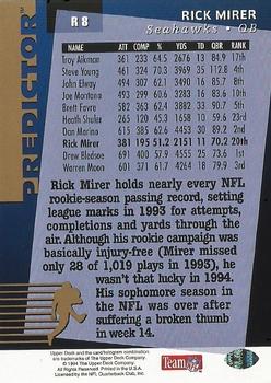 1994 Upper Deck - Predictors Exchange: League Leaders #R8 Rick Mirer Back