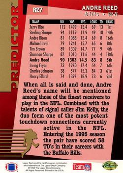 1994 Upper Deck - Predictors Exchange: League Leaders #R27 Andre Reed Back