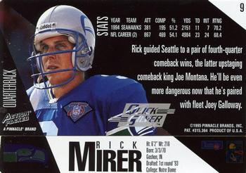 1995 Action Packed - Quick Silver #9 Rick Mirer Back