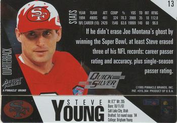 1995 Action Packed - Quick Silver #13 Steve Young Back