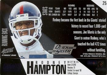 1995 Action Packed - Quick Silver #25 Rodney Hampton Back