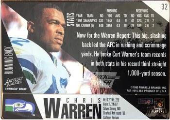 1995 Action Packed - Quick Silver #32 Chris Warren Back