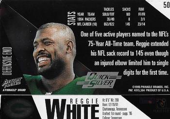 1995 Action Packed - Quick Silver #50 Reggie White Back
