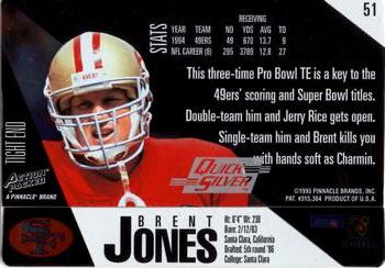 1995 Action Packed - Quick Silver #51 Brent Jones Back