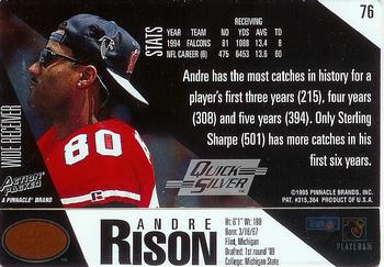 1995 Action Packed - Quick Silver #76 Andre Rison Back