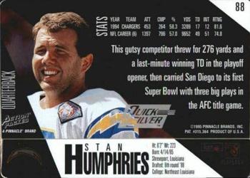 1995 Action Packed - Quick Silver #88 Stan Humphries Back
