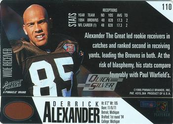 1995 Action Packed - Quick Silver #110 Derrick Alexander Back
