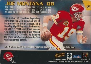 1995 Action Packed Monday Night Football #125 Joe Montana Back