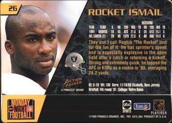 1995 Action Packed Monday Night Football #26 Rocket Ismail Back