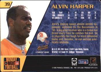 1995 Action Packed Monday Night Football #39 Alvin Harper Back