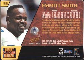 1995 Action Packed Monday Night Football #55 Emmitt Smith Back