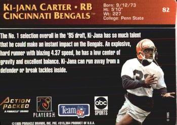 1995 Action Packed Monday Night Football #82 Ki-Jana Carter Back