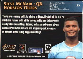 1995 Action Packed Monday Night Football #83 Steve McNair Back