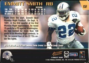 1995 Action Packed Monday Night Football #102 Emmitt Smith Back