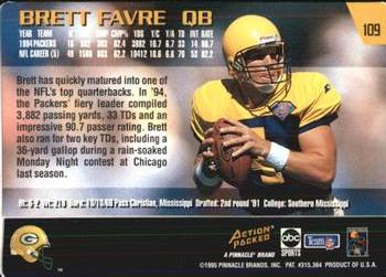 1995 Action Packed Monday Night Football #109 Brett Favre Back