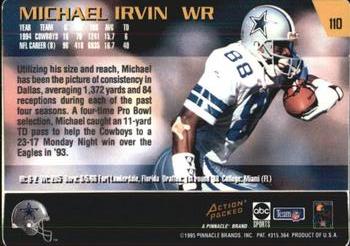 1995 Action Packed Monday Night Football #110 Michael Irvin Back