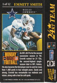 1995 Action Packed Monday Night Football - 24K Gold #1 Emmitt Smith Back