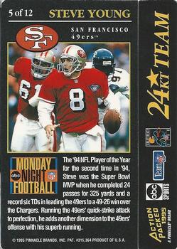 1995 Action Packed Monday Night Football - 24K Gold #5 Steve Young Back