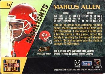 1995 Action Packed Monday Night Football - Highlights #6 Marcus Allen Back