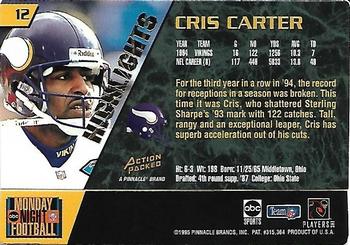 1995 Action Packed Monday Night Football - Highlights #12 Cris Carter Back