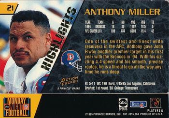 1995 Action Packed Monday Night Football - Highlights #21 Anthony Miller Back